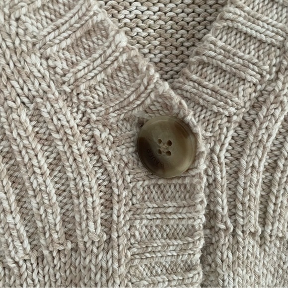 Eddie Bauer 100% cotton 3/4 sleeve oatmeal one button front cardigan size small - Picture 10 of 12